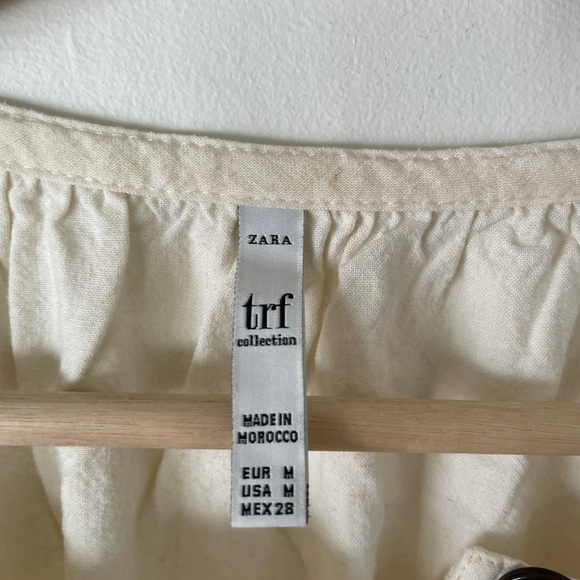Zara TRF Midi Cream Dress Size Medium - Picture 3 of 11